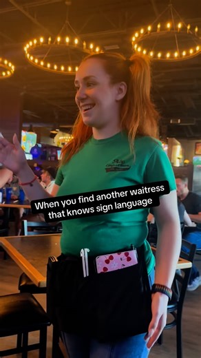HaneyHouse on Instagram: "If you work at a restaurant or store in Indiana and know sign language drop it in the comments and we will try to come visit you! #asl #signlanguage #deaf #accessibility #dinner #restaurant @tan_jennings"