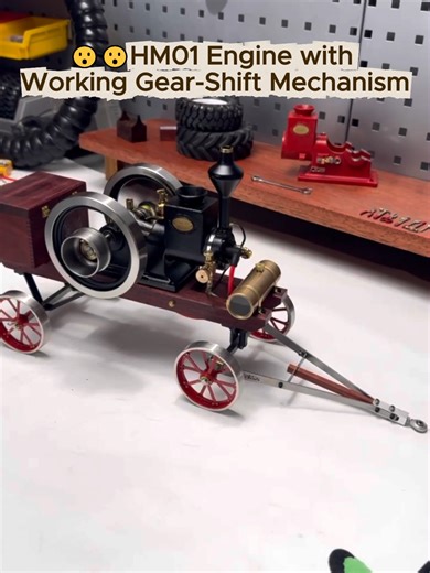 Watch the gears shift in real time 👇 HM01 Hit&Miss engine running smoothly through every gear. Pure mechanical satisfaction. #howtodo #engine #4stroke #design #retro #gear