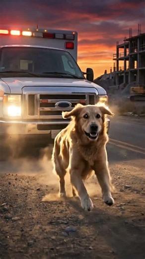 Brave Golden Stops Ambulance to Save Owner Trapped at Collapse