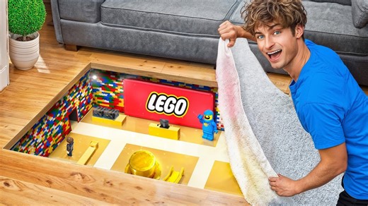 A bedroom transformation reveals a fully stocked Lego store