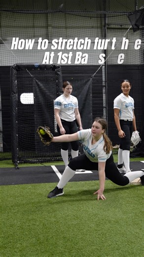 How to stretch farther at first base. #1stbase #softball ￼