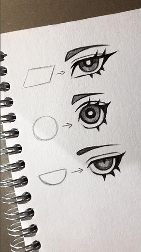 How to draw eyes in different shapes tutorial ✨