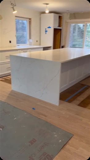 Stone & Tile World, Inc. on Instagram: "Calacatta Prado Quartz installed for this beautiful kitchen remodel designed by @sun_design_inc Stunning waterfall edges on the island! #stoneandtileworldinc #stone #kitchendesign #quartz #home #homedesign #quartzcountertops #kitchen #kitchenideas #kitcheninspo #interiordesign #facebook #instagram #kitchenremodel #kitchenrenovation #kitchenmakeover #kitcheninspiration #kitchensofinsta"