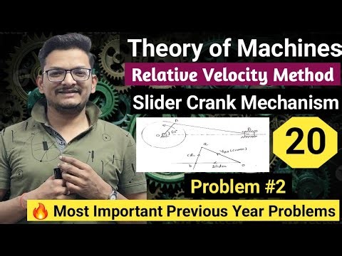 Relative Velocity Method Numericals II Slider Crank Mechanism II Velocity Diagram II TOM II 