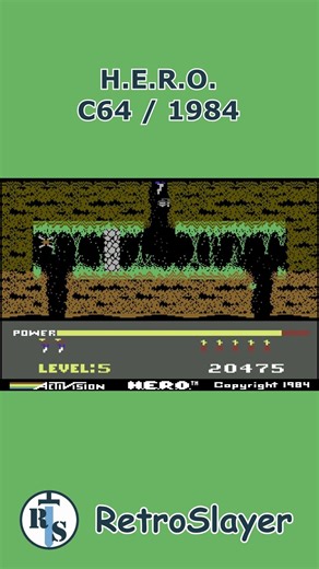 H.E.R.O. Gameplay Commodore 64