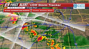 Severe Storm risk until late tonight. Jeremy Goodwin is Live Streaming on www.WIBW.com/livestream | WIBW 13 Weather