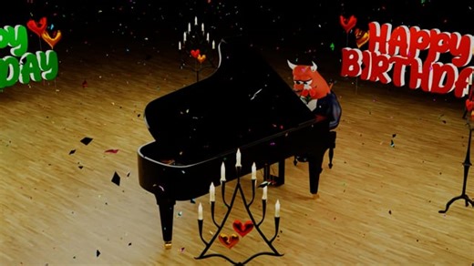 Happy Birthday Celebration Piano Free Stock Video