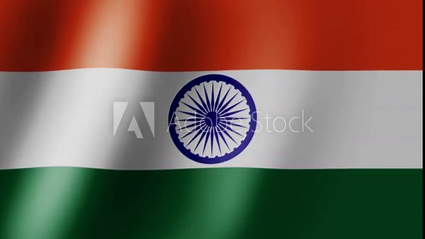 Slow Motion Indian Flag Waving in Wind 4K Ultra HD Background for Patriotic Celebrations and Independence Day Concept