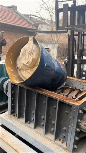 Shredding a Barrel Filled with Concrete! Satisfying Destruction