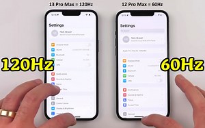 60Hz的12对比120Hz的13？你能看出区别吗？