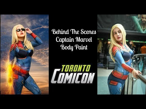 Captain Marvel Body Paint - Toronto Comicon 2019