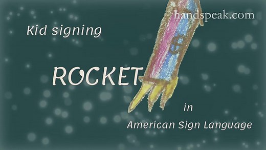 Kid signing ROCKET in American Sign Language