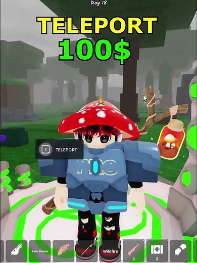 100$ TELEPORT VS FREE TELEPORT 😂 #roblox #99nightintheforest #trending #indonesia