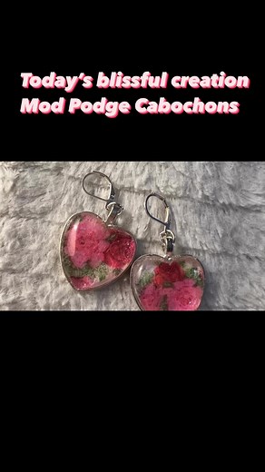 Today’s blissful creation! Handcrafted Mod podge Cabochons and made into elegant rose vintage earrings. It is always fun playing with Mod Podge! #crafts #rosejewelry #diycrafts #vintagestyle #goodvibes #ashleysblissfulcreations #modpodge #handcrafted | Ashley Marie Hernandez