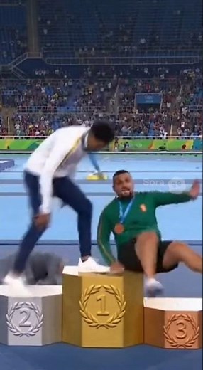 OLYMPIC PODIUM DISASTER: All 3 Medalists Fall Off Their Stands in a PERFECT Chain Reaction 💥🥇🥈🥉