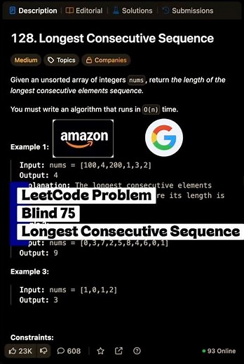 Longest Consecutive Sequence in Java 🔥 | LeetCode | Java | dsa #shorts #interview #coding #college