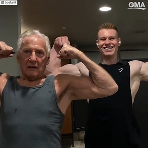 10K views · 393 reactions | This 86-year-old shows a young bodybuilder how to flex in the mirror!  https://gma.abc/3DUn65n | Good Morning America | Facebook