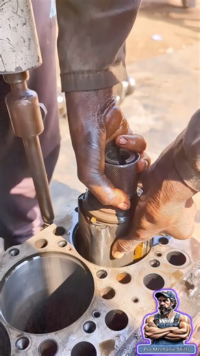 From Rough to Razor-Smooth—6-Cylinder Engine Sleeve Transformation #mechanic #engine #shorts #yt