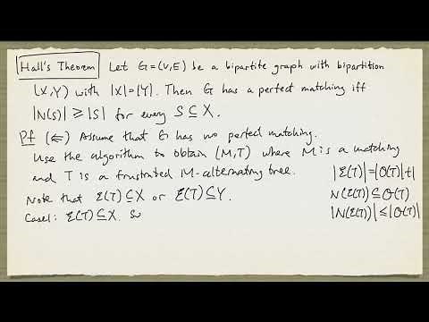 Bipartite perfect matching and Hall's Theorem