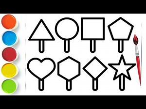 How To Draw And Color Geometric Shapes Step By Step 🔺🟠⭐🟩🔷💜 Drawings For Kids