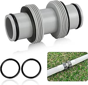 Pool Hose Connector, 1.5" Pool Hose Adapter, Pool Hose Connector for Filter Pump, Tight Fitting Coupler for Above-ground Pool, Getting More Flow to Water Filter, 1.5-1.5” 2-heads