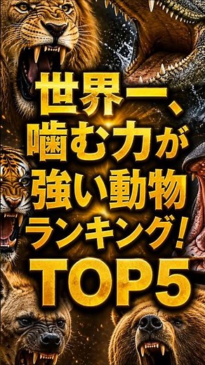 世界一かむ力が強い動物ランキングTOP5 #世界一 #動物 #ランキング