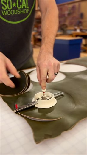 Texas Heritage on Instagram: "Working on some more of our popular wet formed Valet Trays today. These get cut from 4oz veg tan leather. They need to be a 9” circle for my trays and this leather circle cutter does an awesome job of getting them cut quickly and consistently."