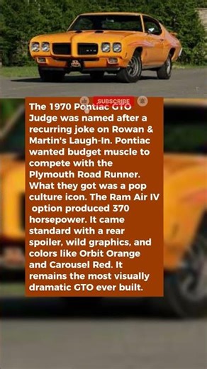 Pontiac Named It After a TV Show and Made It Legendary — The GTO Judge