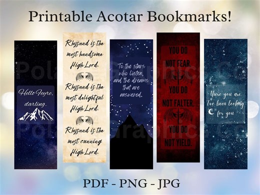 Acotar Rhys Inspired Bookmarks, Romantasy Art (digital Download) - Etsy