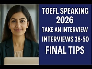 TOEFL Speaking Task 2 – Complete Practice Interviews 38–50 + Final Tips for 26+