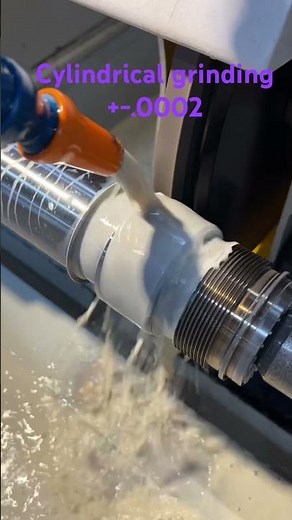 Cylindrical grinding an outside diameter using a diamond wheel. #machining #manufacturing