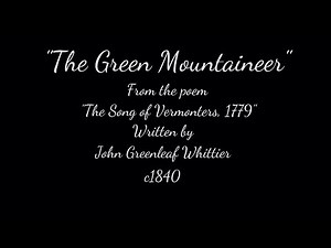 "THE GREEN MOUNTAINEER" - c.1840 - Performed by Tom Roush