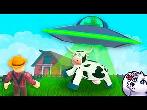 45 minutes of milking cows and beating up Aliens • Roblox (Alien Ranch)