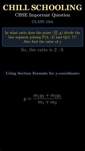 Class 10 Coordinate Geometry | Section Formula Question Solution | Chill Schooling