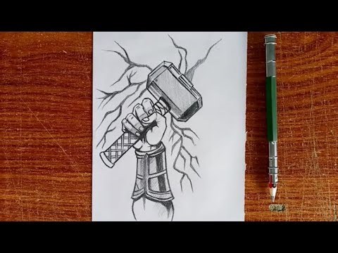 How to Draw Thor’s Hammer Easy | Step by Step for Beginners