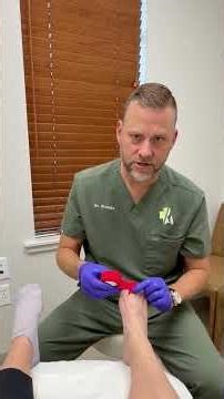 Dr Steinke demonstrates how to wrap a toe with “coban” after injury or surgery