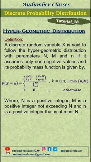 Hyper-Geometric Distribution | Statistics | Basic Concepts | Data Science |
