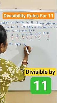 Divisibility Rules For 11 | Divisible by 11 | Test of Divisibility For 11 #shots #maths #education