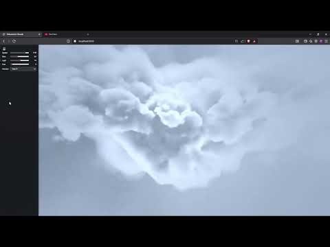 three volumetric cloud with three js cdn
