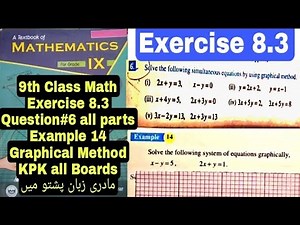 9th Class Math | Chapter 8 Exercise 8.3 Solution of equations by Graphical Method | QAS Edu | KPK