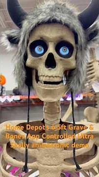 Home Depot's 6.5ft Grave & Bones App Controlled Ultra Skelly animatronic demo (Part 4) 🎃👻