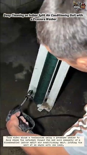 Deep Cleaning an Indoor Split Air Conditioning Unit with a Pressure Washer