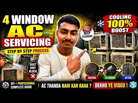 Split AC vs Window AC Servicing 😱 Ek Hi Jagah Full Service | AC Cooling 100% Boost 🔥