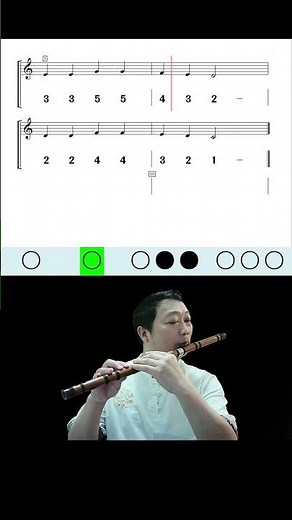 C key dizi flute exercise 27-《Raining》-Number+staff video score with finger chart