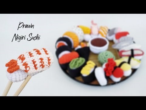 Crochet Prawn Nigiri Sushi | Amigurumi Tutorial | SpringDay DIY