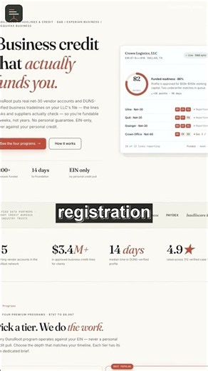 The DUNS + Net-30 File Your Bank Can Actually Pull — No Personal Guarantee #Shorts #Funding