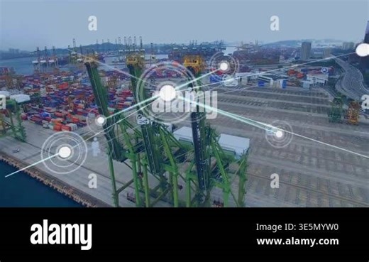 Animation of network of connections with icons over cityscape. Global business, finance, networks, computing and data processing concept digitally generated video Stock Video Footage - Alamy