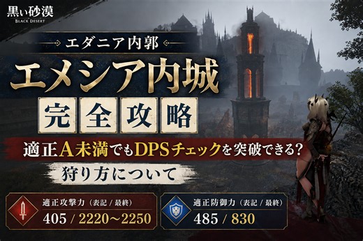 黒い砂漠 適正A不足でもDPSチェック突破！？エメシア内城のギミックと狩り方を徹底解説 - もっちもちブログ