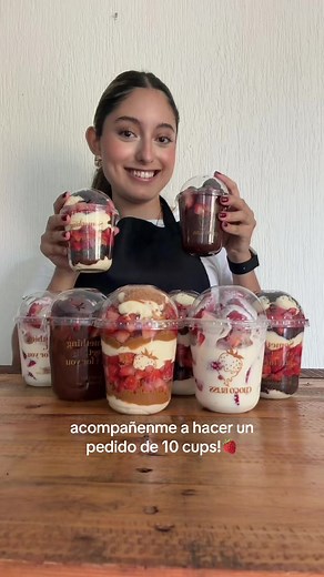 acompañenme a hacer un pedido de 10 cups!🍓#fresasconchocolate #pedido #emprendimiento #emprendedora #fresas