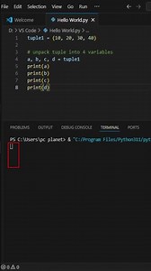 Python masters code to unpack the tuple into 4 variables #python #coding #functions #codinglife